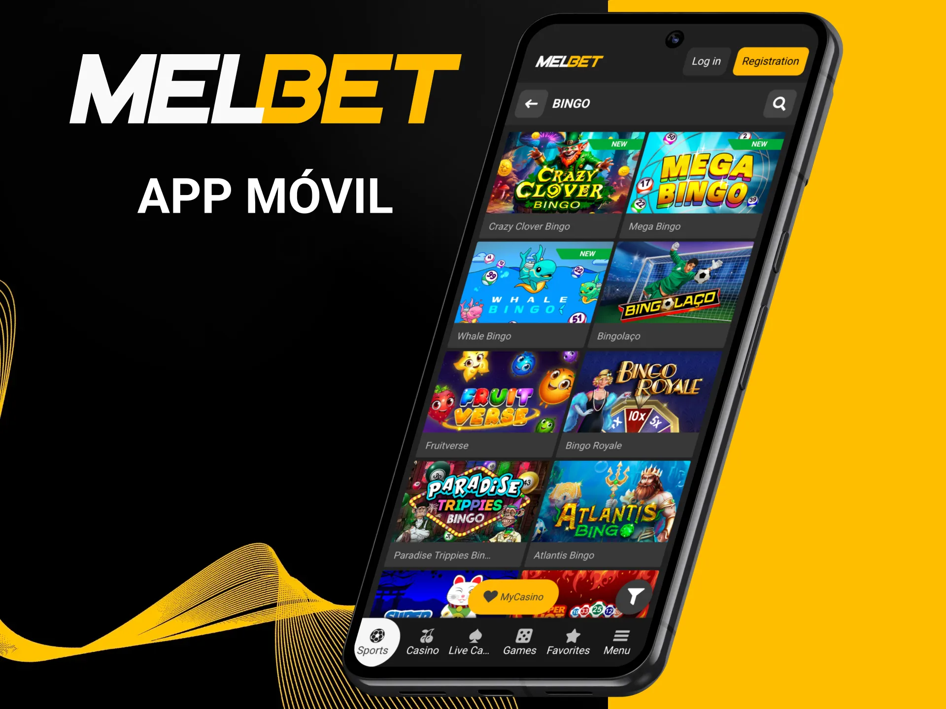 Juega bingo fácilmente desde la app Melbet.
