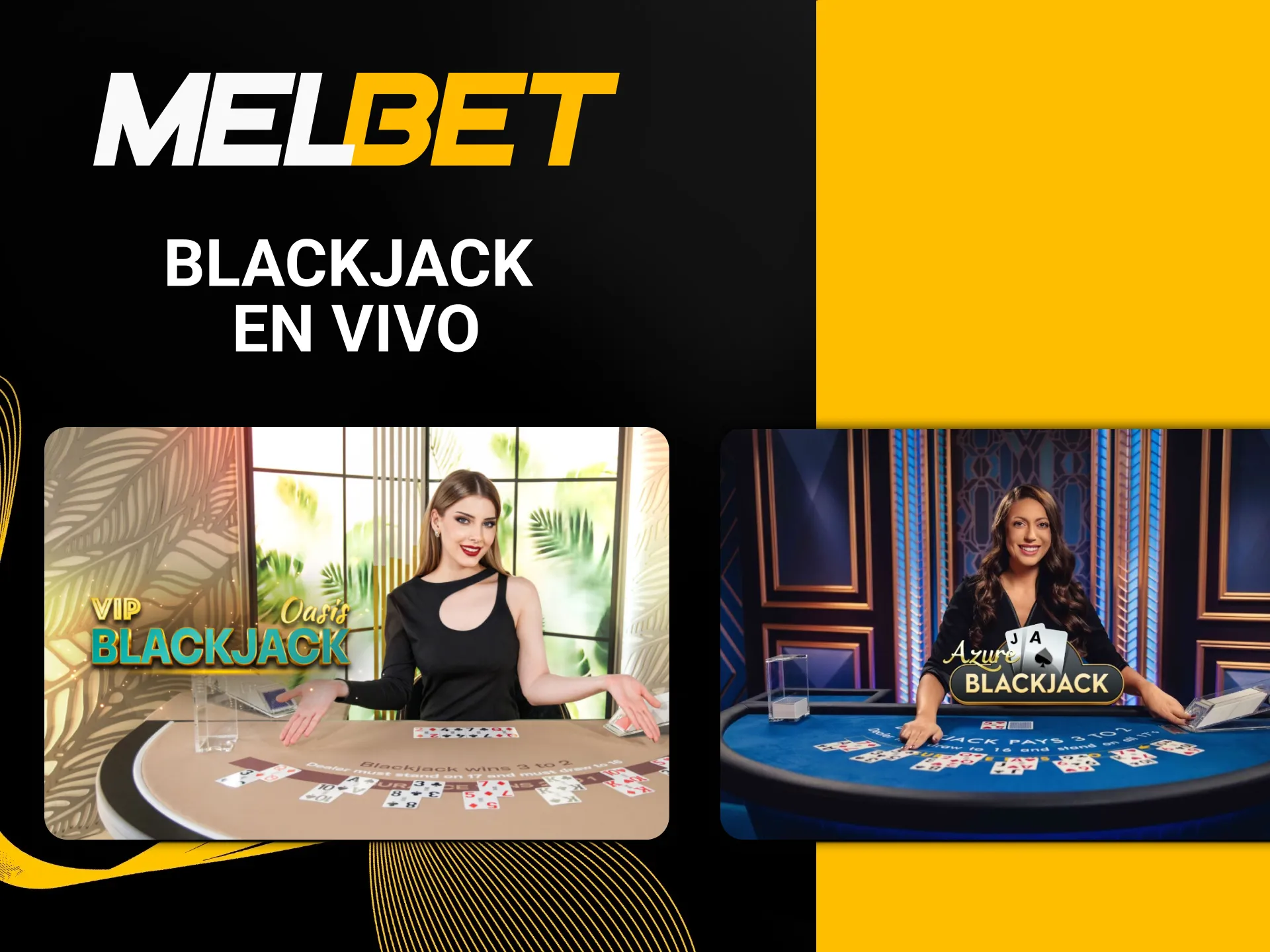 Siente el reto del blackjack en Melbet.